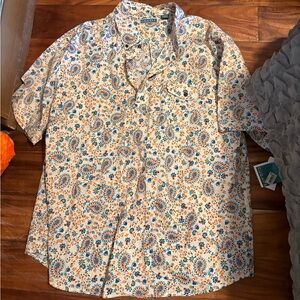 Cubavera Men’s XXL Floral Paisley Short Sleeve Shirt 100%‎ Cotton, NWT